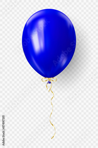 3d realistic blue balloon. USA Independence Day patriotic design.