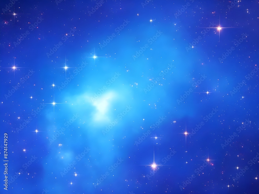 Vivid Blue Nebula with Stars Illuminating a Beautiful, Smooth Cosmic Background Vivid Blue Nebula with Stars Illuminating a Beautiful, Smooth Cosmic Background