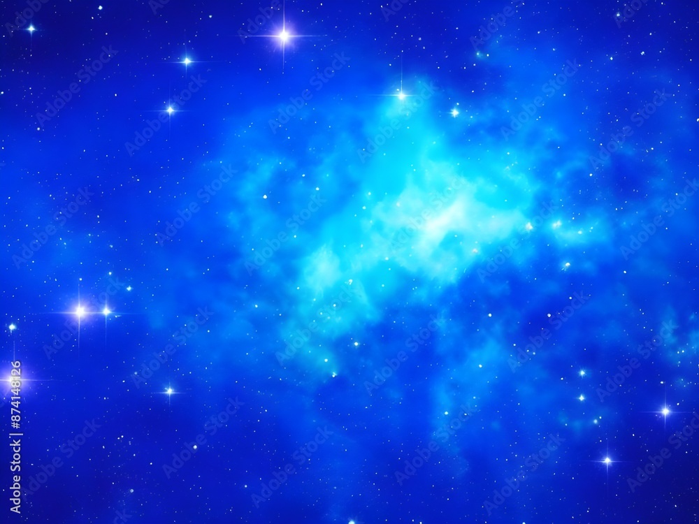 Vivid Blue Nebula with Stars Illuminating a Beautiful, Smooth Cosmic Background Vivid Blue Nebula with Stars Illuminating a Beautiful, Smooth Cosmic Background