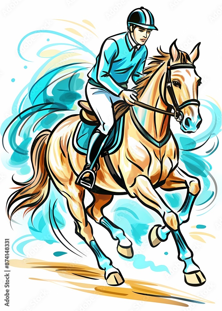 Harmony in Motion, Ideal for use in horse riding tutorials, sports magazines, equine therapy educational materials Harmony in Motion, Ideal for use in horse riding tutorials, sports magazines, equine therapy educational materials