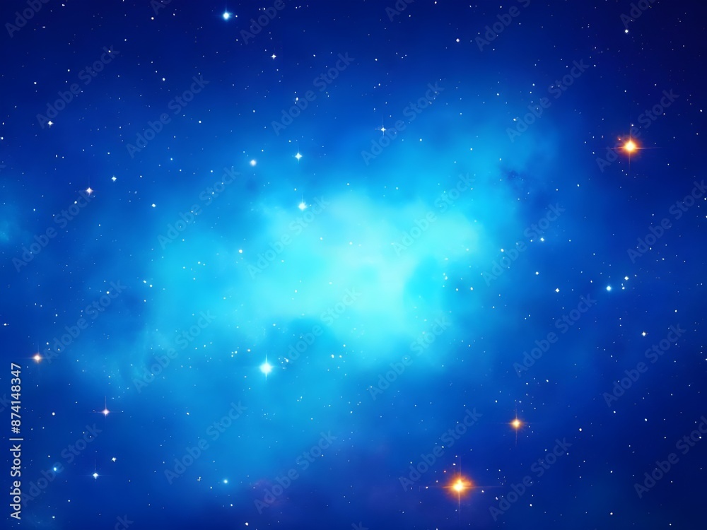 Vivid Blue Nebula with Stars Illuminating a Beautiful, Smooth Cosmic Background Vivid Blue Nebula with Stars Illuminating a Beautiful, Smooth Cosmic Background