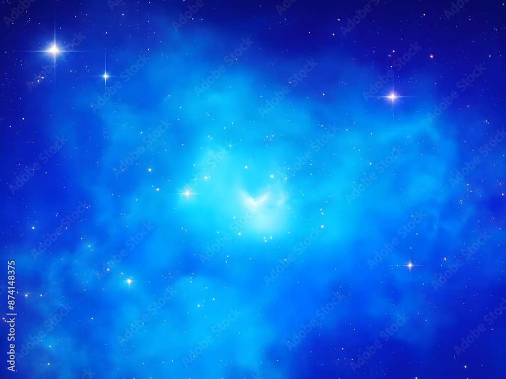 Vivid Blue Nebula with Stars Illuminating a Beautiful, Smooth Cosmic Background Vivid Blue Nebula with Stars Illuminating a Beautiful, Smooth Cosmic Background