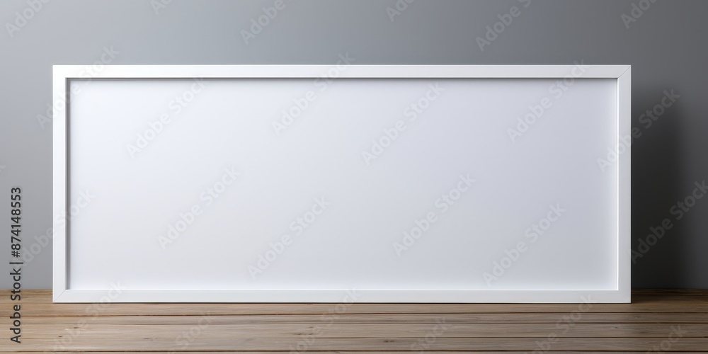 Blank White Picture Frame on Wooden Table Blank White Picture Frame on Wooden Table