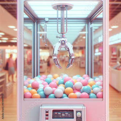 claw machines, These nostalgic arcade games, also known as crane games or prize machines, capture the excitement and challenge of trying to win a prize by skillfully maneuvering the claw. Featuring vi photo