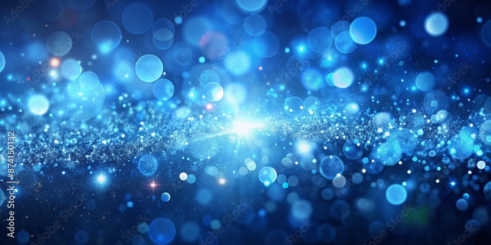 Shimmering blue dust particles with bokeh and flare effects, creating an abstract, glittering background. Keywords: abstract, glitter, bokeh, texture, flare Shimmering blue dust particles with bokeh and flare effects, creating an abstract, glittering background. Keywords: abstract, glitter, bokeh, texture, flare