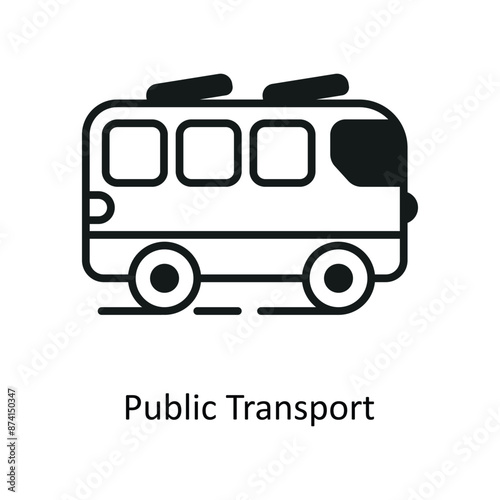 Public Transport vector solid Design illustration. Symbol on White background EPS 10 File 
