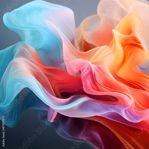 Wallpaper Mural vibrant and dynamic abstract design. It consists of flowing, wavy lines that blend into each other, creating a sense of movement and fluidity. The colors transition smoothly. Torontodigital.ca