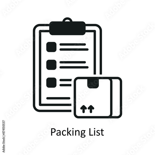 Packing List vector solid Design illustration. Symbol on White background EPS 10 File 