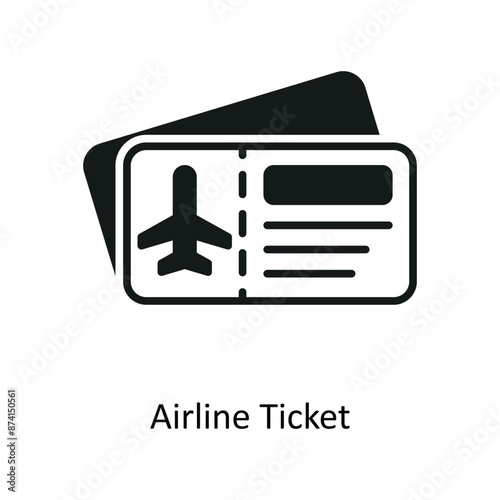 Airline Ticket vector solid Design illustration. Symbol on White background EPS 10 File 