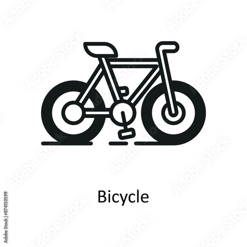 Bicycle vector solid Design illustration. Symbol on White background EPS 10 File 