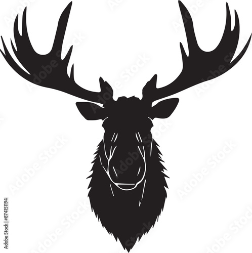 moose head isolated on white