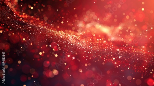 Particles on deep red backdrop