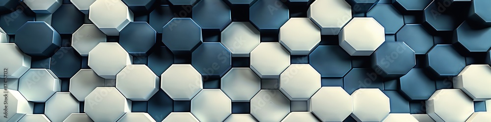 Chic navy and bright white hexagons, a nautical digital abstract theme Chic navy and bright white hexagons, a nautical digital abstract theme