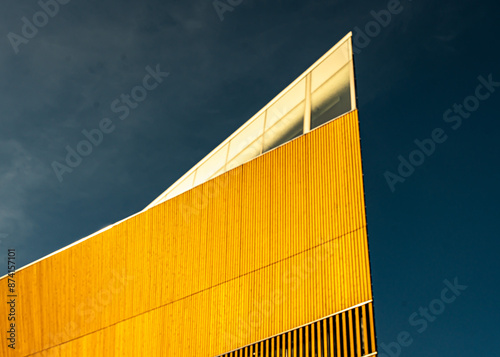 Wallpaper Mural Beautiful Yellow Wall and Blue Sky: Exterior Views of Oodi Library Torontodigital.ca