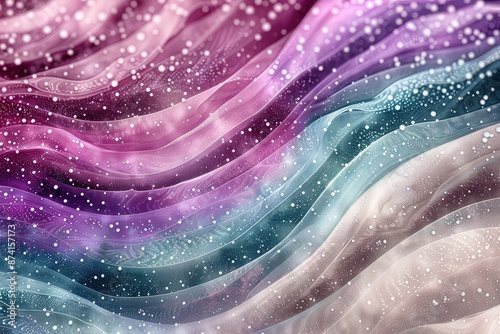 Abstract Bokeh Holographic Shimmer with Surreal Waves in Dreamy Pastel Colors