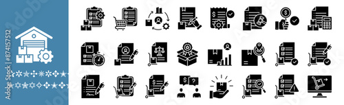Procurement Management Icon Set, procurement, management, delivery, strategy, logistics, supply