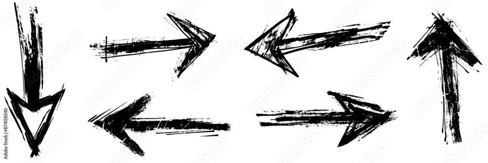 hand drawn arrow SVG vector transparent background PNG clipart Stock ...