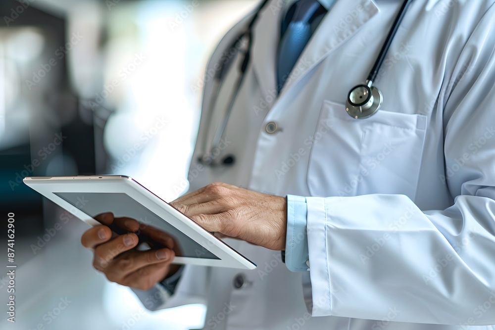 Doctor Using a Digital Tablet for Patient Records Doctor Using a Digital Tablet for Patient Records