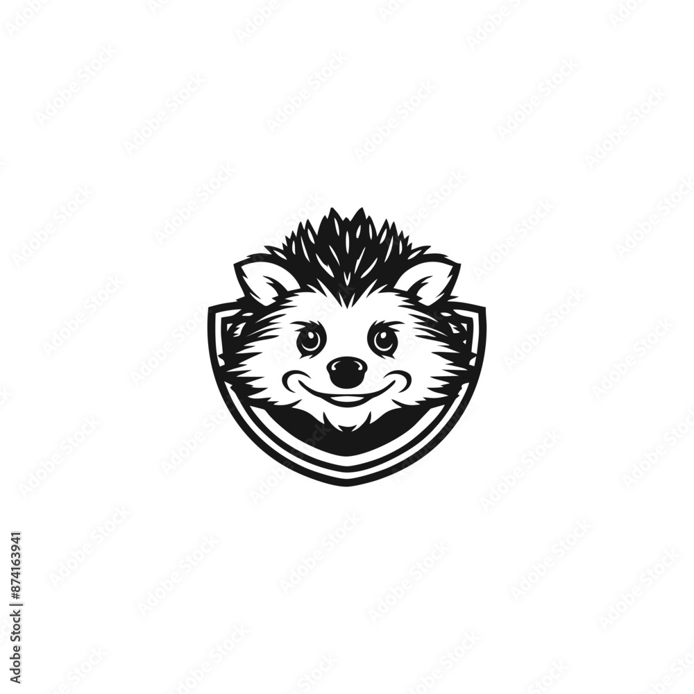 Obraz premium Hedgehog or porcupine logo design in vector format.