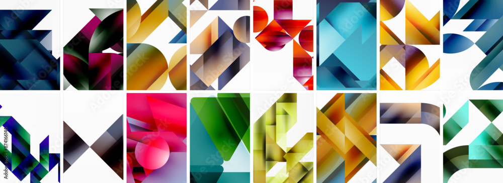 Set of abstract minimal geometric backgrounds with lines, circles and triangles. Vector Illustration For Wallpaper, Banner, Background, Card, Book Illustration, landing page Set of abstract minimal geometric backgrounds with lines, circles and triangles. Vector Illustration For Wallpaper, Banner, Background, Card, Book Illustration, landing page