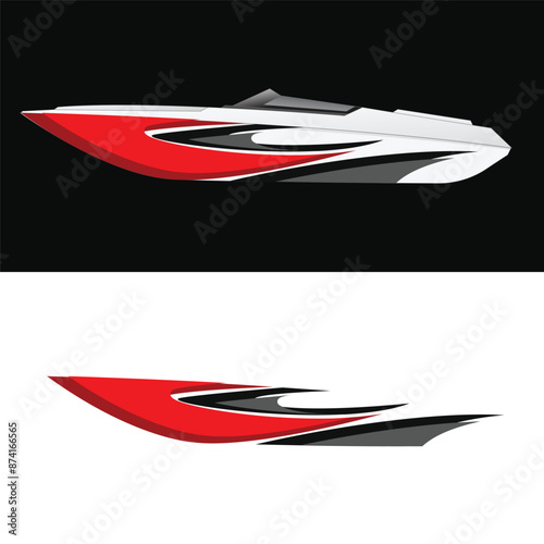 yacht body wrap decal design vector
