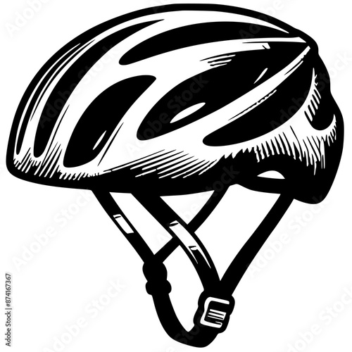 Bicycle helmet sketch silhouette