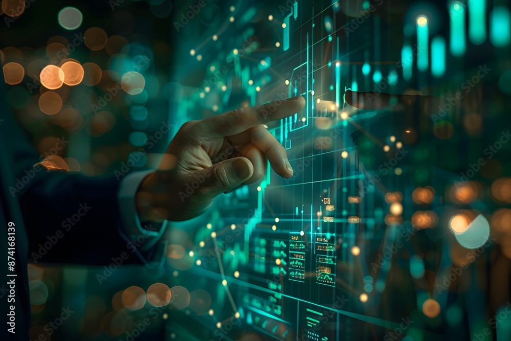 Analyzing Data on a Futuristic Digital Interface Analyzing Data on a Futuristic Digital Interface