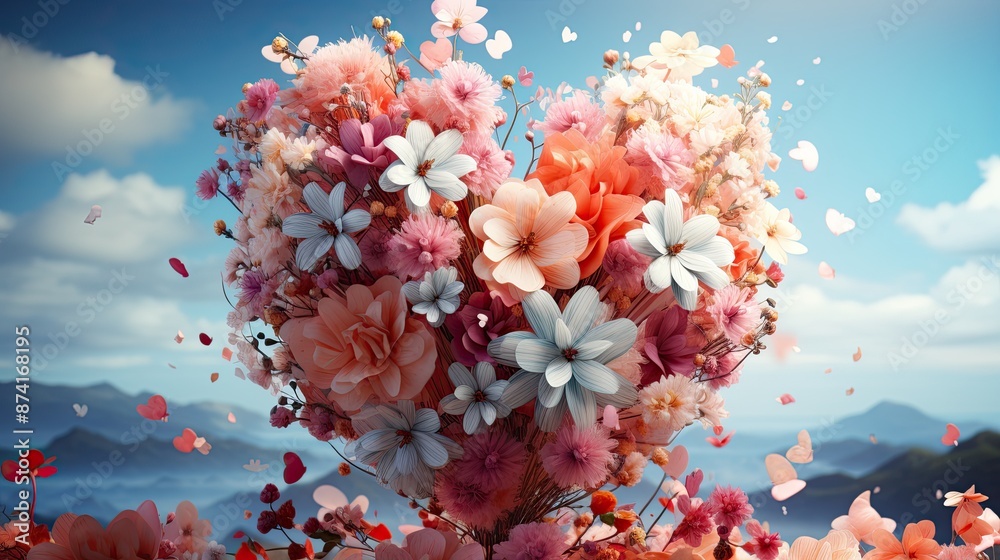 cloud of fresh flowers,