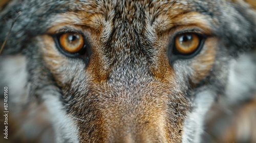 Wolf's Gaze: A Close Up of a Wild Animal