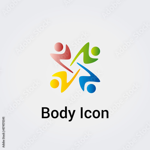 Silhouette Corps avec symbole de l'infini Icône Illustration graphique Symbole Nature, Sports et Fitness, Logo pour les entreprises Couleurs