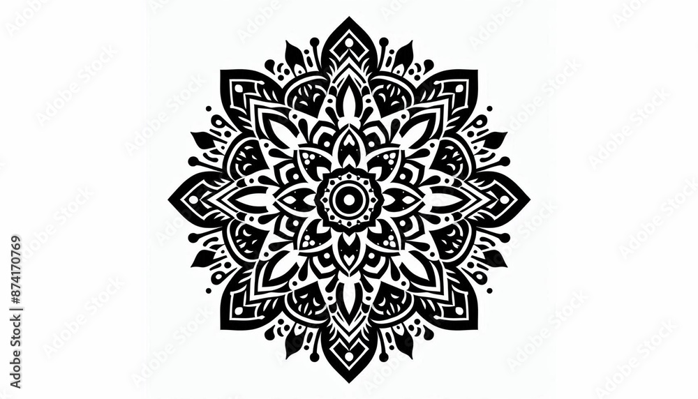 mandala design image silhouette vector style, white background mandala design image silhouette vector style, white background