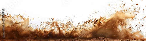 Abstract brown and white texture with a splash of mud.