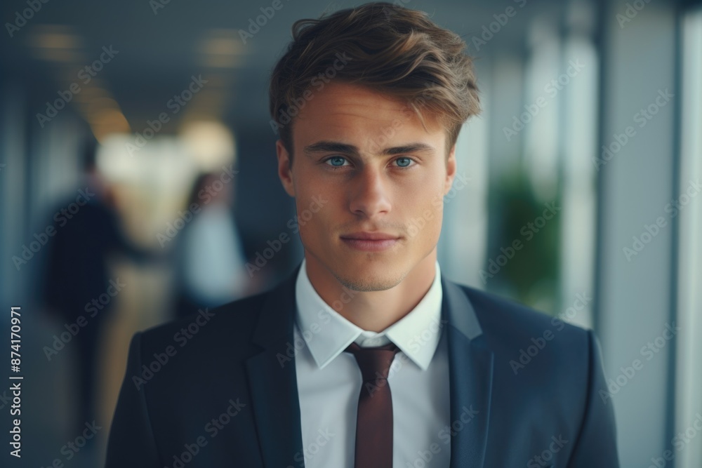 Professional man posing confidently in front of the camera, dressed in a suit and tie Professional man posing confidently in front of the camera, dressed in a suit and tie