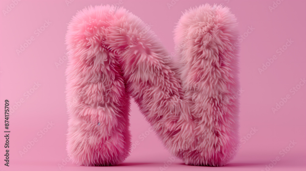 3D rendering of a colorful, furry lowercase letter 3D rendering of a colorful, furry lowercase letter