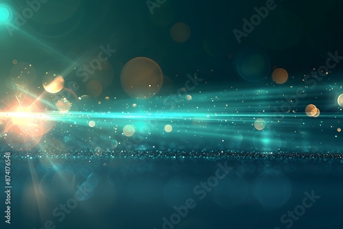 Abstract Light Streaks and Bokeh in a Dark Background photo