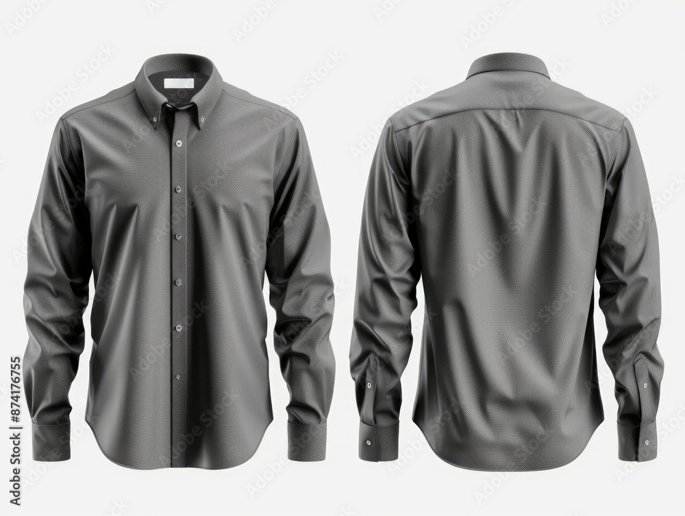 © vefimov - Template of men's long sleeved shirt with collar and cuffs, useful for fashion design or apparel mockups © vefimov - Template of men's long sleeved shirt with collar and cuffs, useful for fashion design or apparel mockups