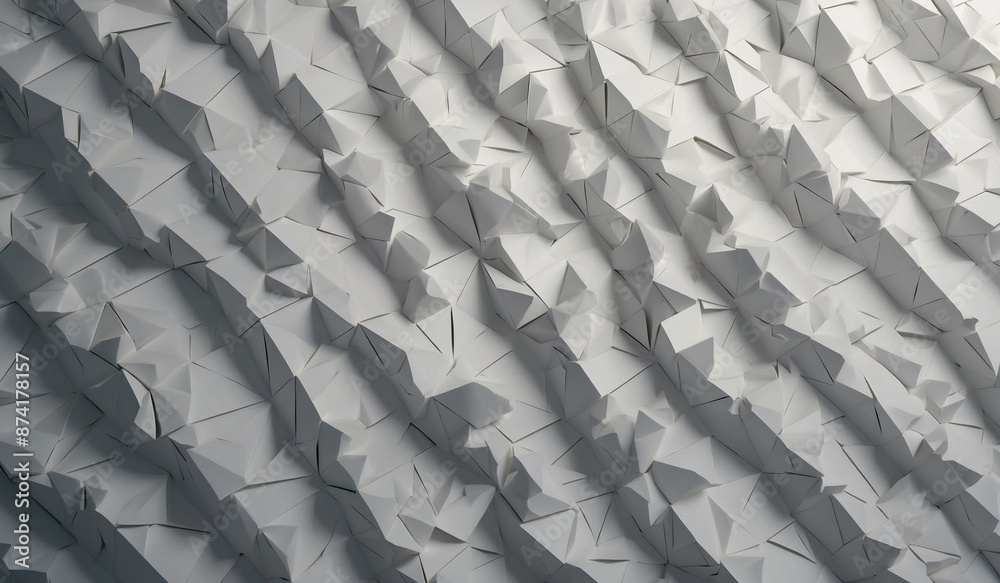 Fototapeta premium Textured origami style pattern in white on the surface
