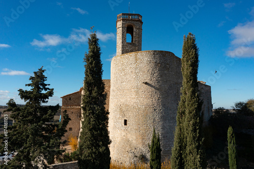 Aerial view of the walled town of Montfalco Murallat photo