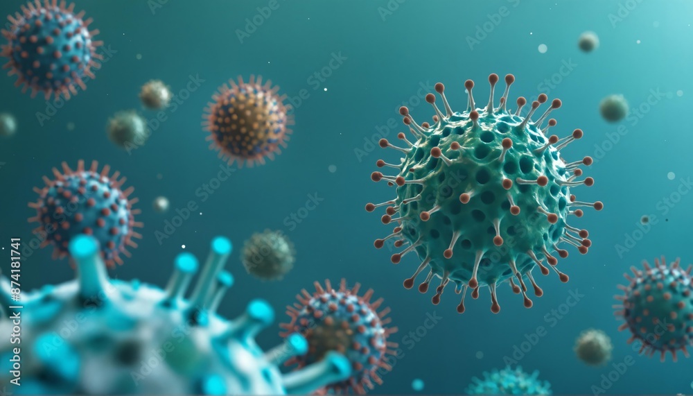 Exploding Virus Particles in Medical Research, Microscopic Analysis of Dangerous Global Virus Exploding Virus Particles in Medical Research, Microscopic Analysis of Dangerous Global Virus