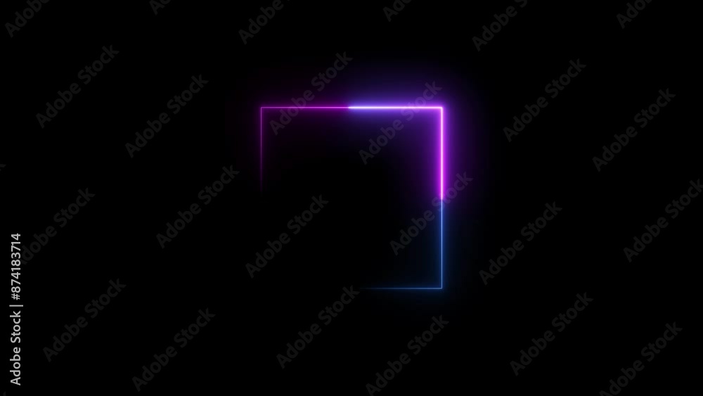 neon frame rectangle animation background 4k video neon frame rectangle animation background 4k video