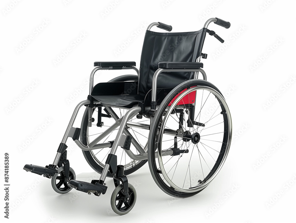 Fototapeta premium White background, black wheelchair