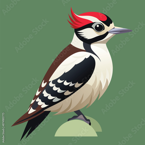 Fotografía downy woodpecker bird on a branch