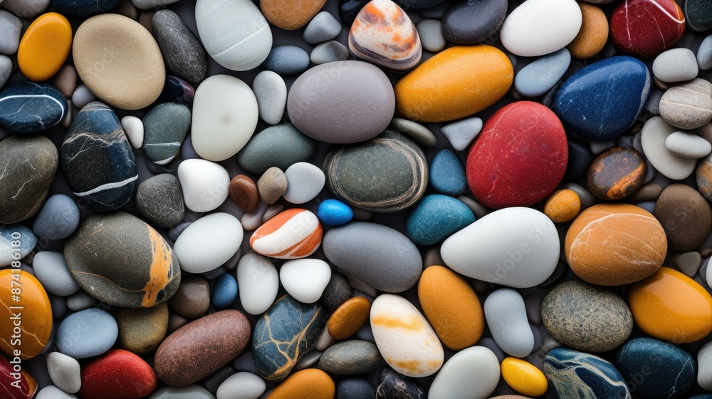 Colorful pebbles on the beach Colorful pebbles on the beach