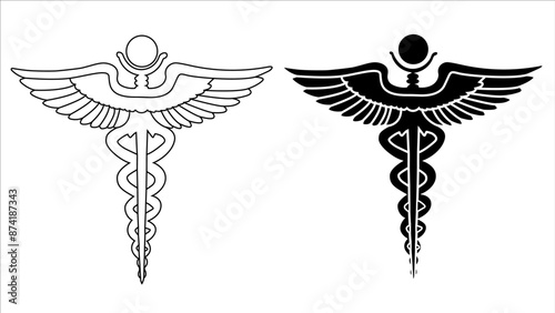 Caduceus medical symbol vector image