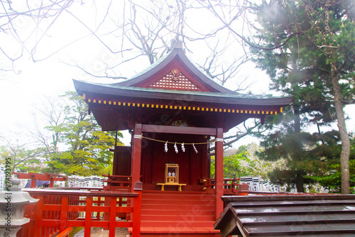 Tsurugaoka Hachimangu Shinto shrine area views Kamakura Japan photo