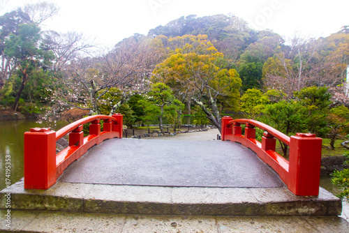 Tsurugaoka Hachimangu Shinto shrine area views Kamakura Japan photo