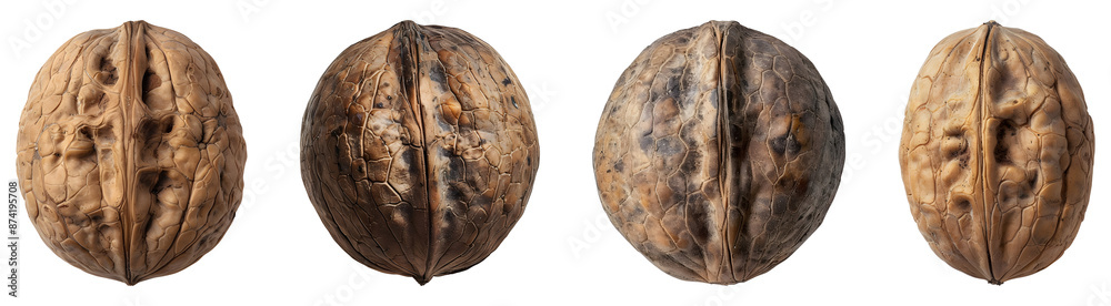 Obraz premium Walnut isolated, Walnuts, PNG set