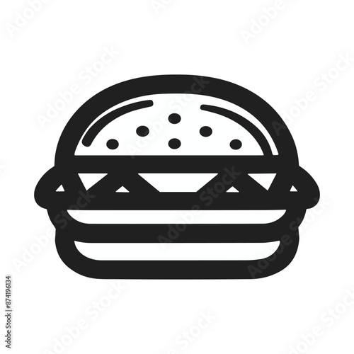 Hamburger burger Icon Vector illustration Thin Line Icons Symbol