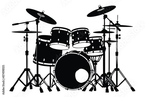 Musical instrument Drum Kit silhouette M.eps