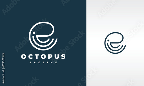simple octopus line logo